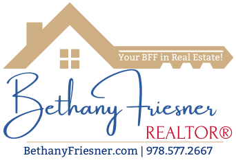 Bethany Friesner REALTOR® BethanyFriesner.com 978-577-2667 Your BFF in Real Estate Logo